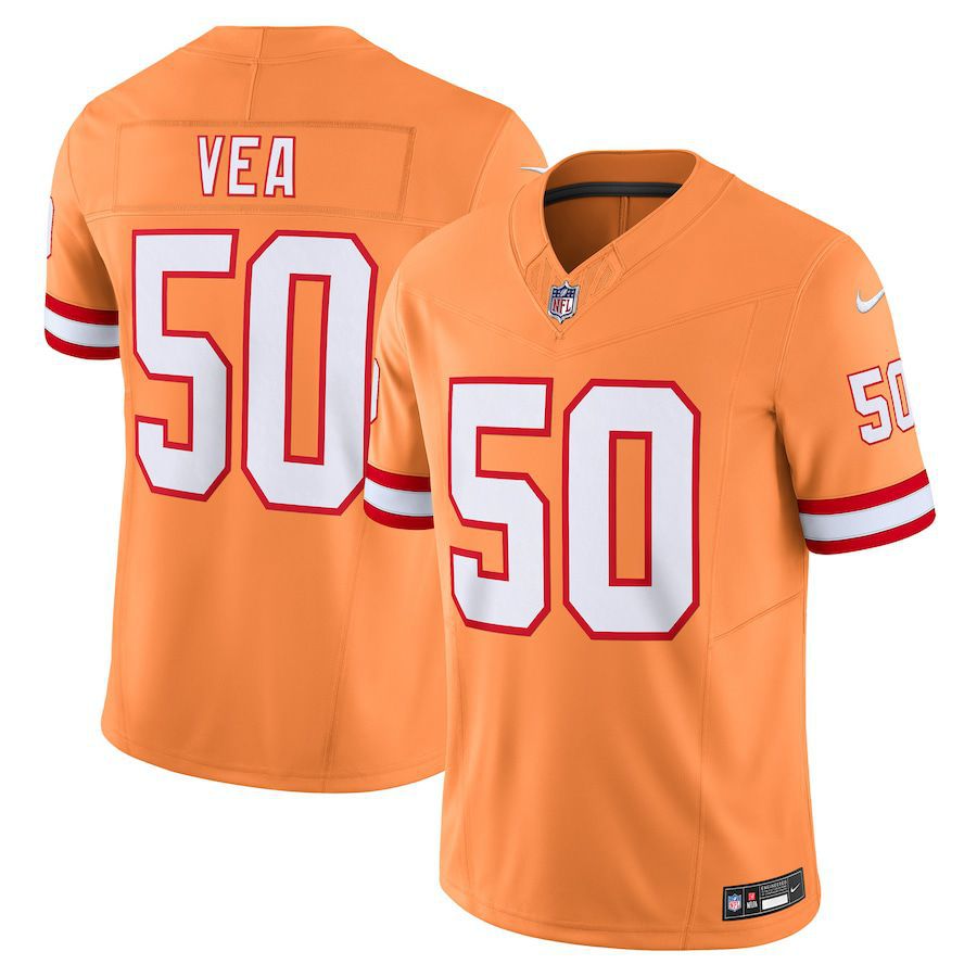 Men Tampa Bay Buccaneers 50 Vita Vea Nike Orange Throwback Vapor F.U.S.E. Limited NFL Jersey